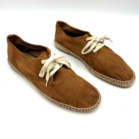 Adolfo Dominguez Suede Leather Brown Lace Up Espadrilles - Picture 1 of 7